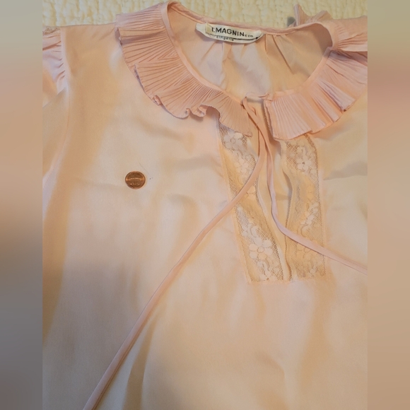 AUTHENTI-Chloé Lingerie Sleepwear/slip Dress Mini Vintage 1970s Baby Pink size L - Picture 2 of 16